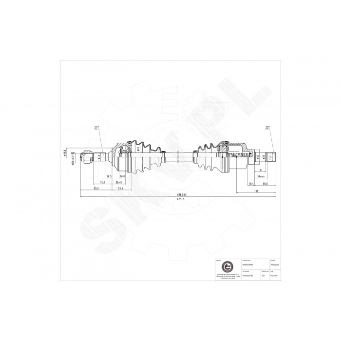 Cardan Arbre de Transmission Avant Gauche Pour Peugeot Renault Citroën 3272ER