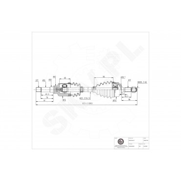 Cardan Arbre de Transmission Avant Droit Pour Peugeot 1007 Citroën C2 C3