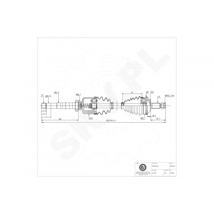 Cardan Arbre de Transmission Avant Droit Pour Peugeot Fiat Scudo Citroën Lancia