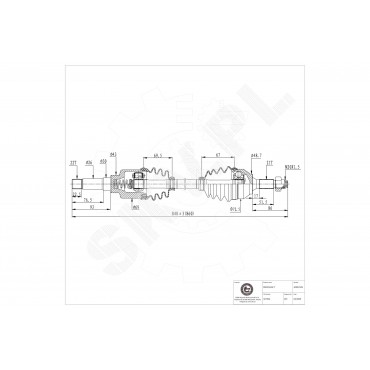 Cardan Arbre de Transmission Avant Droit Pour Peugeot 1007 Citroën C2 C3