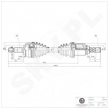 Cardan Arbre de Transmission Avant Gauche Pour Renault Dokker Lodgy Dacia Dokker