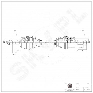 Cardan Arbre de Transmission Avant Gauche Pour Fiat Doblo 46307796 51757652