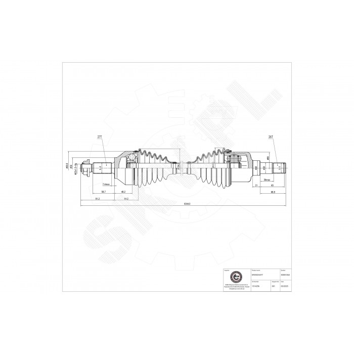 Cardan Arbre de Transmission Avant Gauche Pour Ford Mondeo III 1S713B437AD