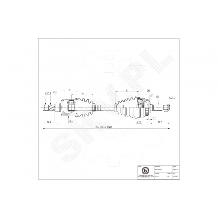 Cardan Arbre de Transmission Avant Gauche Pour Opel Meriva A Vauxhall Meriva A