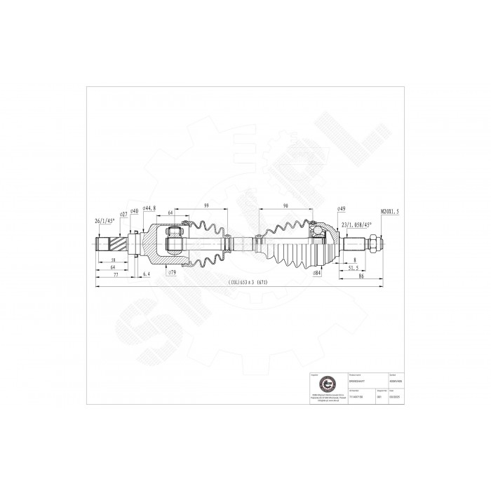 Cardan Arbre de Transmission Avant Gauche Pour Renault Clio II III Logan Modus