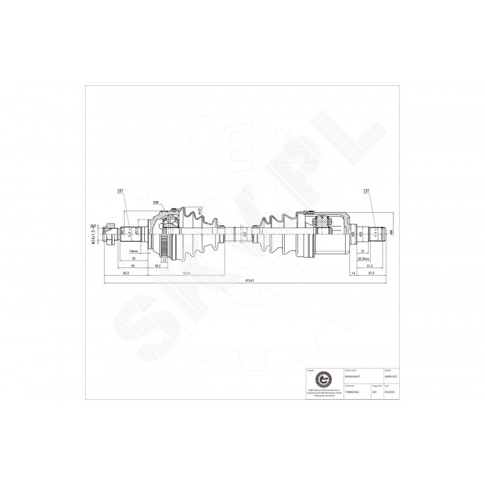 Cardan Arbre de Transmission Avant Pour Land Rover Freelander Soft Top TDB000360