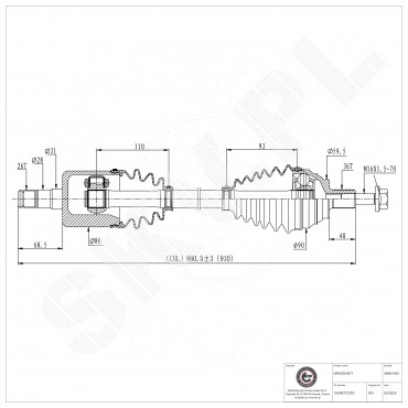 Cardan Arbre de Transmission Avant Droit Pour VW Audi Seat Skoda 1K0407452QX