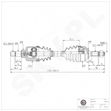 Cardan Arbre de Transmission Avant Gauche Pour Peugeot 207 Citroën DS3 3272KW