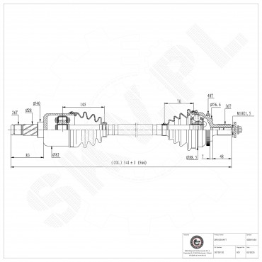 Cardan Arbre de Transmission Avant Gauche Pour Volvo S60 I V70 II XC70 9181255