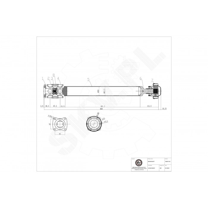 Cardan Arbre de Transmission Arrière Pour Mercedes-Benz Classe M 1634100201