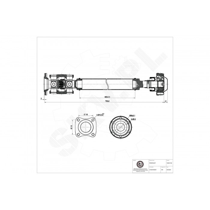Cardan Arbre de Transmission Avant Pour Mercedes-Benz Classe M 1634100301