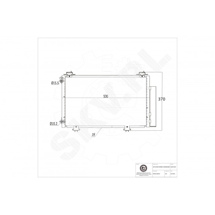 Condenseur de Clim Pour Toyota Yaris 88450-0D020 88450-0D021 88460-0D020