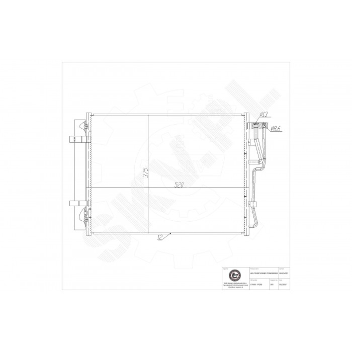 Condenseur de Clim Pour Hyundai ix20 Kia Venga Hatchback Van