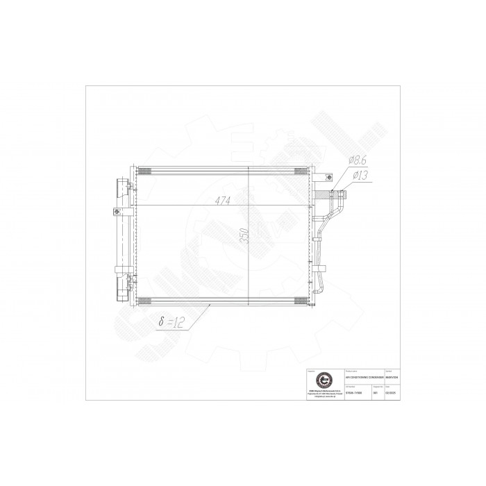 Condenseur de Clim Pour Kia Picanto 976061Y000 976061Y001