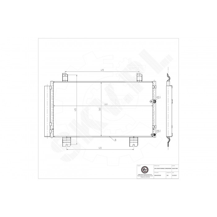 Condenseur de Clim Pour Lexus IS C II 88460-53030