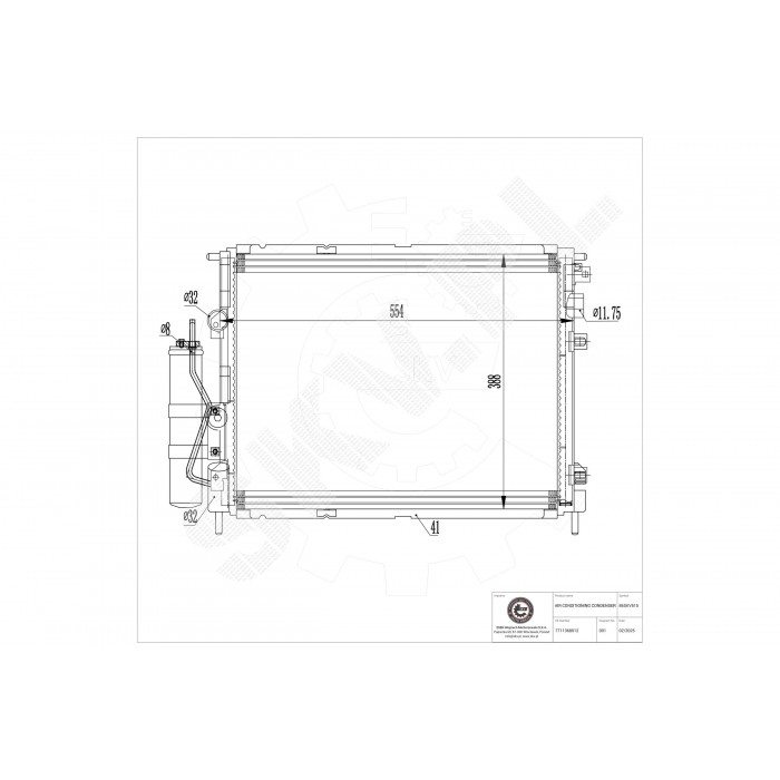 Condenseur de Clim Pour Renault Clio II Thalia I 7711368012 82 00 211 563