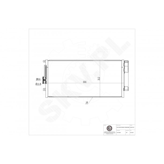 Condenseur de Clim Pour Fiat 500 51819064 51932163