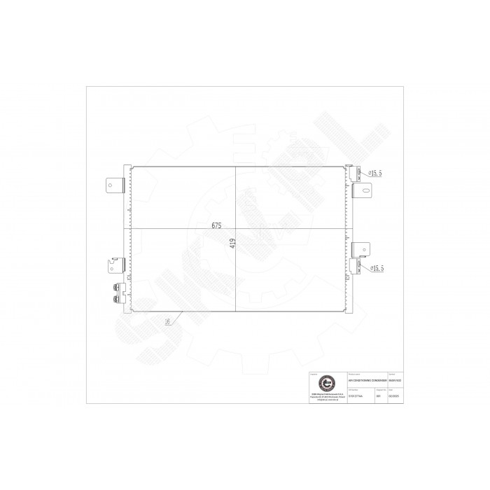 Condenseur de Clim Pour Chrysler Dodge Jeep 5191277AA 68004053AA 68004296AA