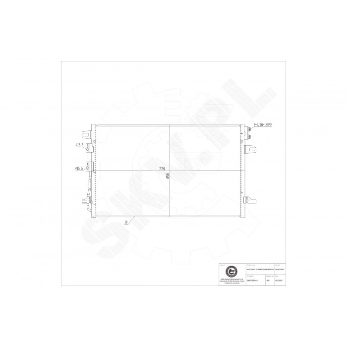 Condenseur de Clim Pour Chrysler Voyager/Grand Voyager IV Van Dodge Caravan