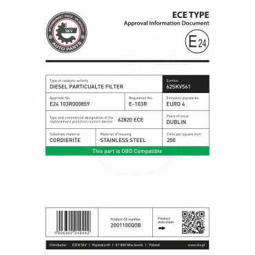 FAP Filtre à Particules Pour Renault Opel Nissan Vauxhall 8200890464 4417232