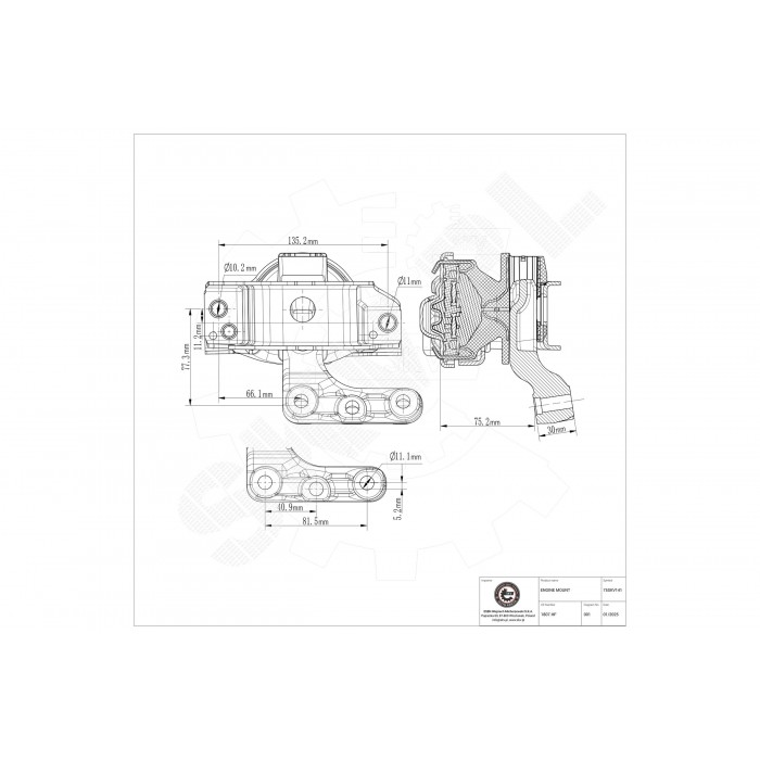 Support Moteur Droit Pour Peugeot 1007 Citroën C2 C3