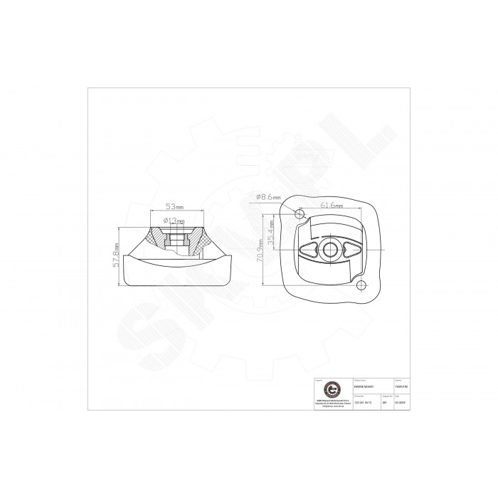 Support Moteur Droit Pour Mercedes-Benz A Trois Volumes Coupé 123 241 34 13