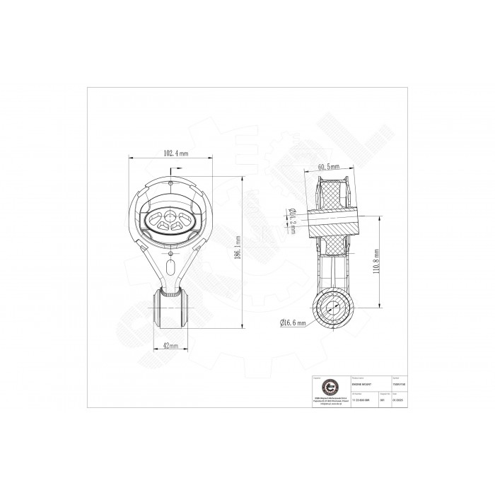 Support Moteur Arrière Pour Renault Grand Scénic III Megane CC 112380008R