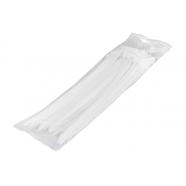 100 colliers de Serrage Cirflex Blanc 7,6x350mm