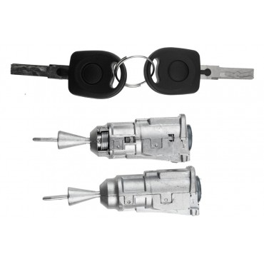 2 Serrure de Porte Avant Gauche + Droit Barillet Pour VW Polo 107837167BA