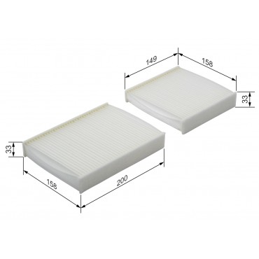 2 Filtre Habitacle Pour Peugeot Citroën C3 DS 1609428080 E1446111 6447VY 6447VZ