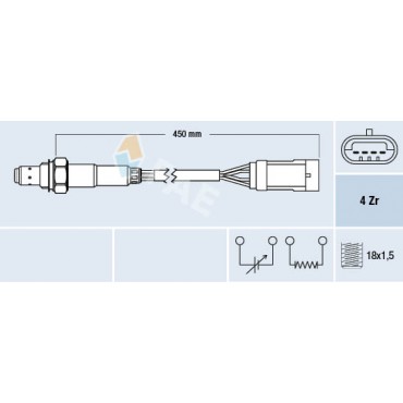 Sonde Lambda Pour Renault Clio II Dacia Nissan 8200485076 22690-00QAD 8200551743