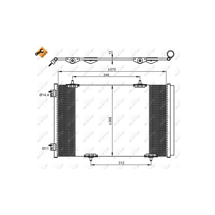 Condenseur de Clim Pour Peugeot 301 Citroën C-Elysee 9674994280