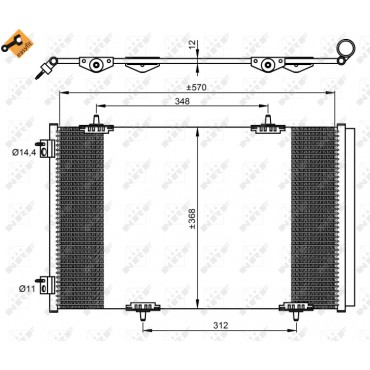 Condenseur de Clim Pour Peugeot 301 Citroën C-Elysee 9674994280