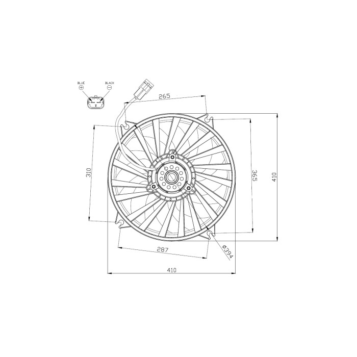 Ventilateur de Radiateur Moteur Pour Peugeot Citroën Berlingo DS 1253Q4 1253T5