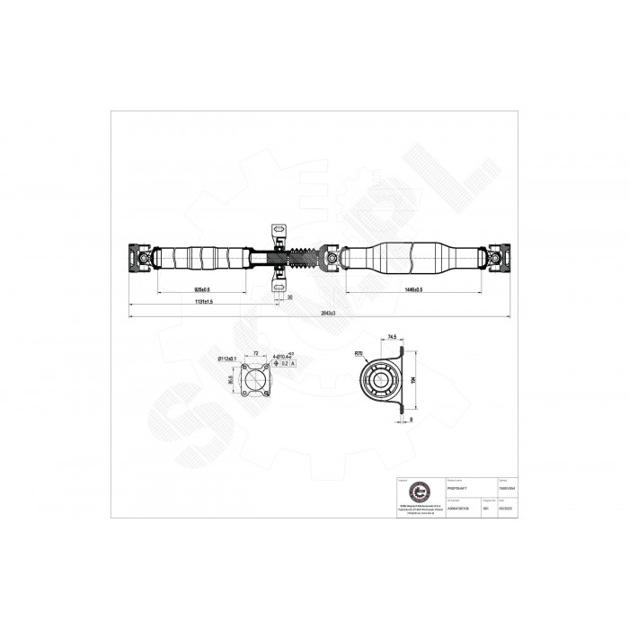 Arbre de Transmission Longitudinal Pour VW Crafter 30-35 Mercedes-Benz Sprinter