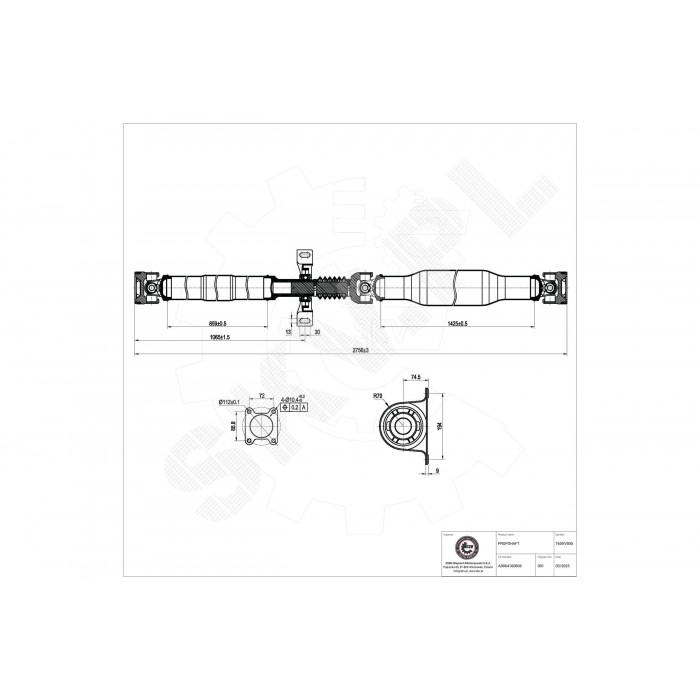 Arbre de Transmission Longitudinal Pour Mercedes-Benz Sprinter