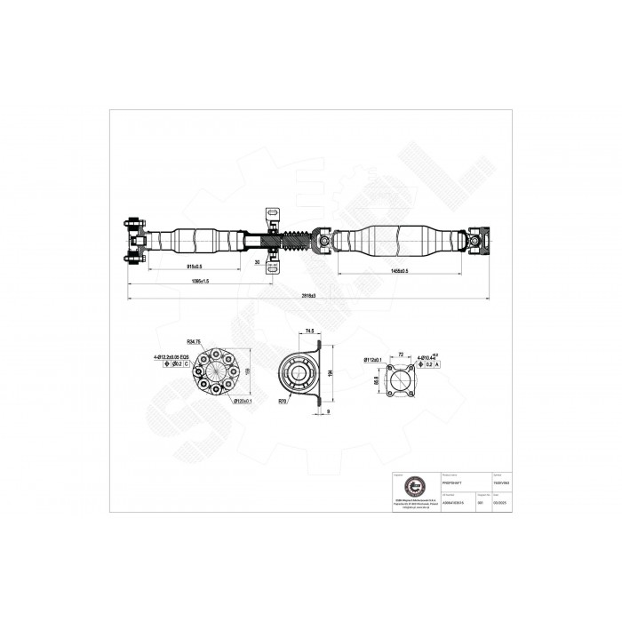 Arbre de Transmission Longitudinal Pour VW Crafter 30-35 30-50 2E0521101CB