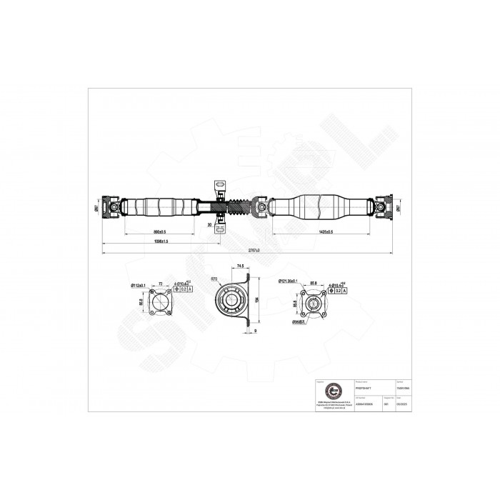 Arbre de Transmission Longitudinal Pour VW Crafter 30-35 30-50 Mercedes-Benz
