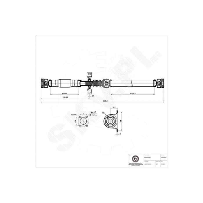 Arbre de Transmission Longitudinal Pour VW Crafter 30-35 Mercedes-Benz Sprinter