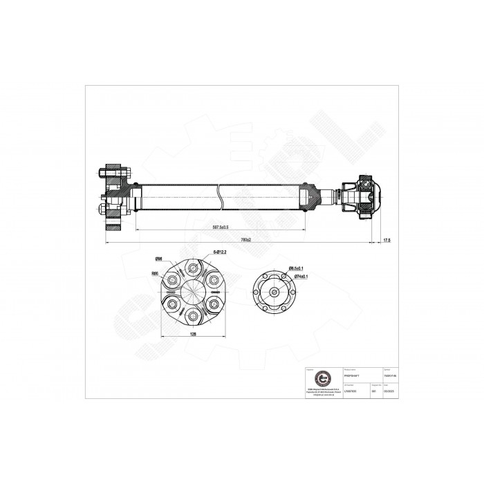 Cardan Arbre de Transmission Pour Land Rover Range Rover III LR008102, LR007035